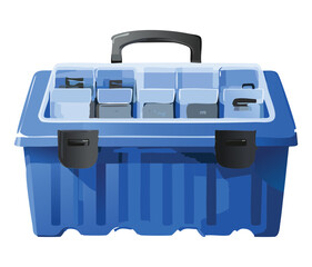 Wide blue professional tool chest with multiple compartments for organized hardware and industrial equipment storage solutions