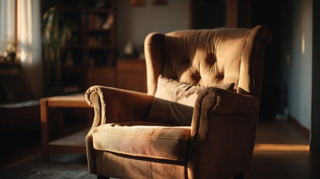 furniture inside a house with a ray of light entering