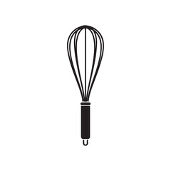 Naklejka premium Whisk icon kitchen utensil silhouette icon vector illustration