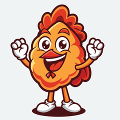 design logo vector cartoon mascot icon fried chicken
