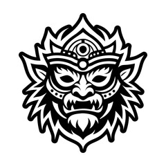 Obraz premium Glyph Style Antique Mask Icons