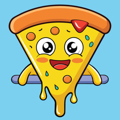 design logo vector cartoon mascot icon pizza