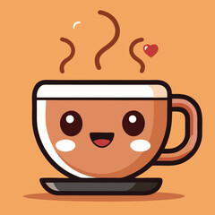 design logo vector cartoon mascot icon cup of coffee