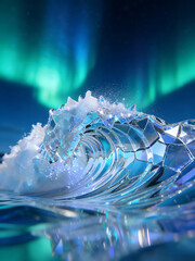 Dreamy sea wave landscape abstract art illustration with soft colors and flowing lines modern digital art avant-garde background for creative projects