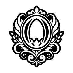 Naklejka premium Glyph Style Decorated Frame Logo