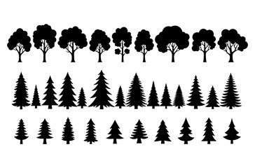 set of forest trees