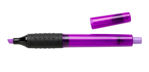 A purple marker pen isolated on a white or transparent background.