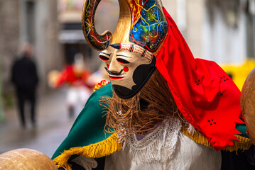 6. Close up of a Pantalla traditional character during Xinzo de Limia Carnival.