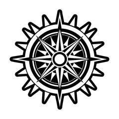 Obraz premium Compass Glyph Style Symbols 