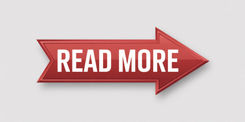 Red arrow sign with white text ' READMORE' pointing to the right read more