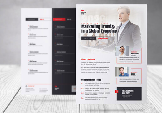 Business Conference Agenda and Program Flyer