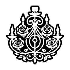 Naklejka premium Glyph Style Chandelier Symbols 