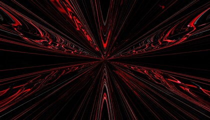 Red and Black Radial Cyber Lines Background　赤と黒のラインが放射するサイバー背景イラスト　デジタルイラスト