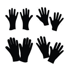 Black glove silhouettes: a versatile collection of hand protection icons