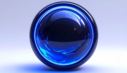 Futuristic Glowing Blue Glass Sphere Background　青く輝く未来的なガラス球の背景