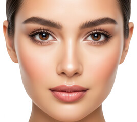 Fototapeta premium Close-up female face beauty portrait isolated on transparent background