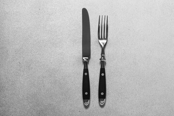 close-up of a vintage knife and fork