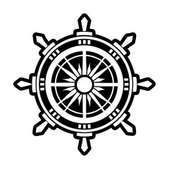 Fototapeta premium Glyph Style Ship Wheel Icon