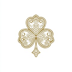 Decorative St Patrick&rsquo;s Day Shamrock Outline on White