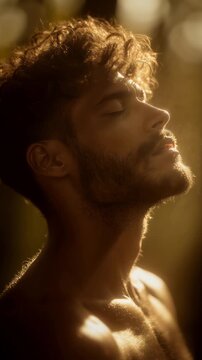 Serene scene of a person meditating in golden sunlight, perfect for wellness, mindfulness, and ecotherapy commercial projects, featuring meditation, featuring MBSR program
