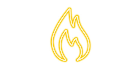 Vibrant yellow flame icon on clean white background