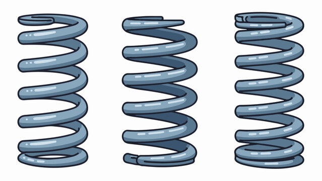 Three cartoon springs displayed side-by-side