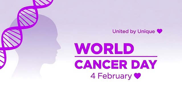 World Cancer Day Purple Awareness Ribbon