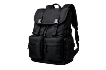 Modern black backpack featuring a sturdy design and ample storage perfect for daily commuting school university or adventurous excursions