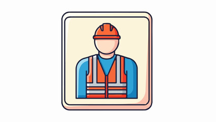 Obraz premium Stylized illustration of a construction worker, a person wearing safety gear