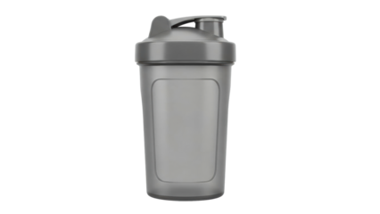A sleek gray shaker bottle designed for mixing protein powder and nutritional supplements is an essential accessory for fitness enthusiasts and athletes looking for convenient hydration and