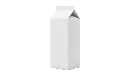 Plain white rectangular milk carton or liquid beverage packaging container with a classic gabled top, ideal for brand product display and commercial presentations.