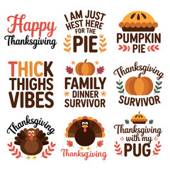 Colorful Thanksgiving Holiday Graphic Designs