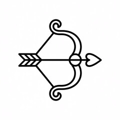 Stunning heart pierced by arrow in elegant line art style