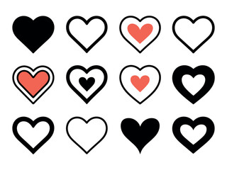 Heart Symbols in Various Colors