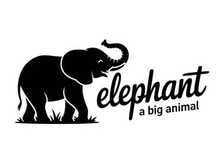 Black Silhouette Elephant Graphic Design