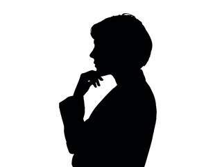 Silhouette of a Thinking Woman