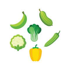 A colorful assortment of fresh and healthy fruits and vegetables for a nutritious lifestyle vector illustration