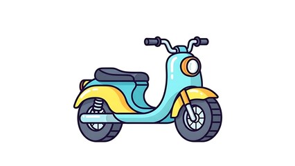 Fototapeta premium Colorful illustration of a scooter.