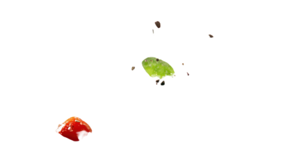 Colorful paint splatter on transparent background