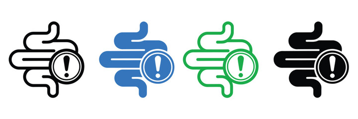 Warning signs with thumbs up gesture icons