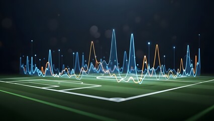 Soccer Performance Analytics Visualization with Real-Time Data Waves on Football Field