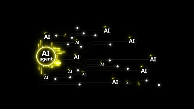 Agentic AI tools concept with neon interface box, illustrating multi-agent automation, smart task orchestration and efficiency-driven artificial intelligence systems