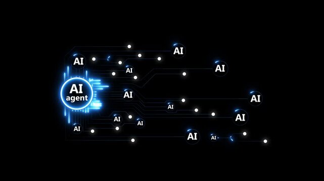Agentic AI tools concept with neon interface box, illustrating multi-agent automation, smart task orchestration and efficiency-driven artificial intelligence systems