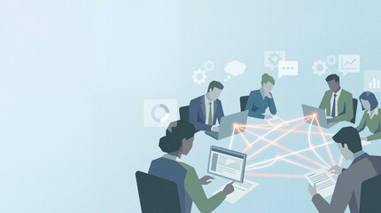 Teamwork and communication abstract concept