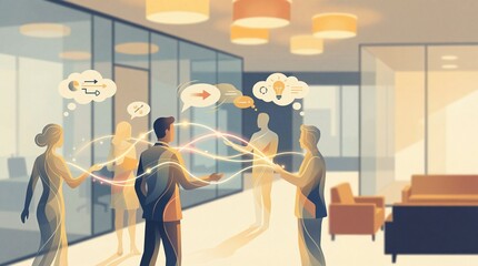 Human connection and collaboration concept illustration