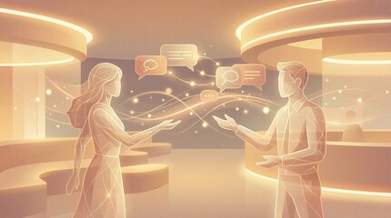 Human connection and collaboration concept illustration