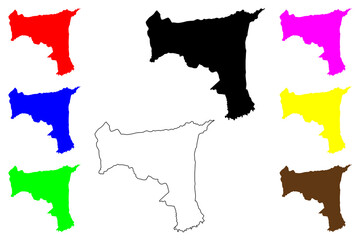 Fototapeta premium Rosario city (Calabarzon Region, Province of Batangas, Republic of the Philippines, ROP) map vector illustration, scribble sketch Rosario map
