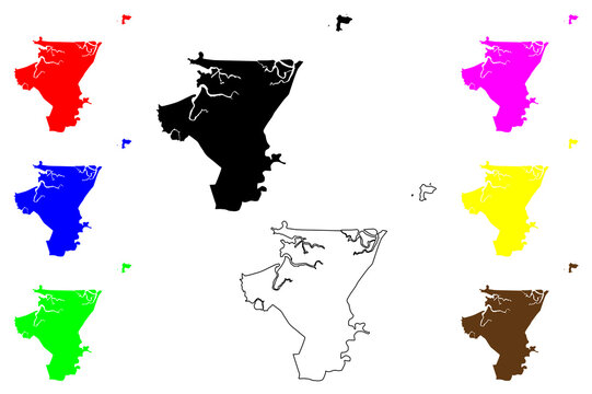 Roxas city (Western Visayas Region, Republic of the Philippines, ROP) map vector illustration, scribble sketch Roxas map