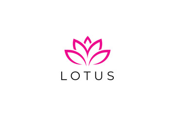 Elegant Pink Lotus Icon Logo for Spa, Yoga and Meditation Brands