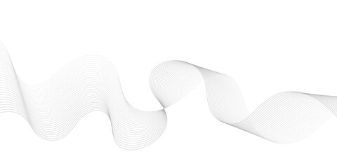 gray wave curve lines abstract background with flowing particles. Abstract beautiful holographic fluid wave liquid background. Wave lines created using blend tool. Digital frequency  illustration.